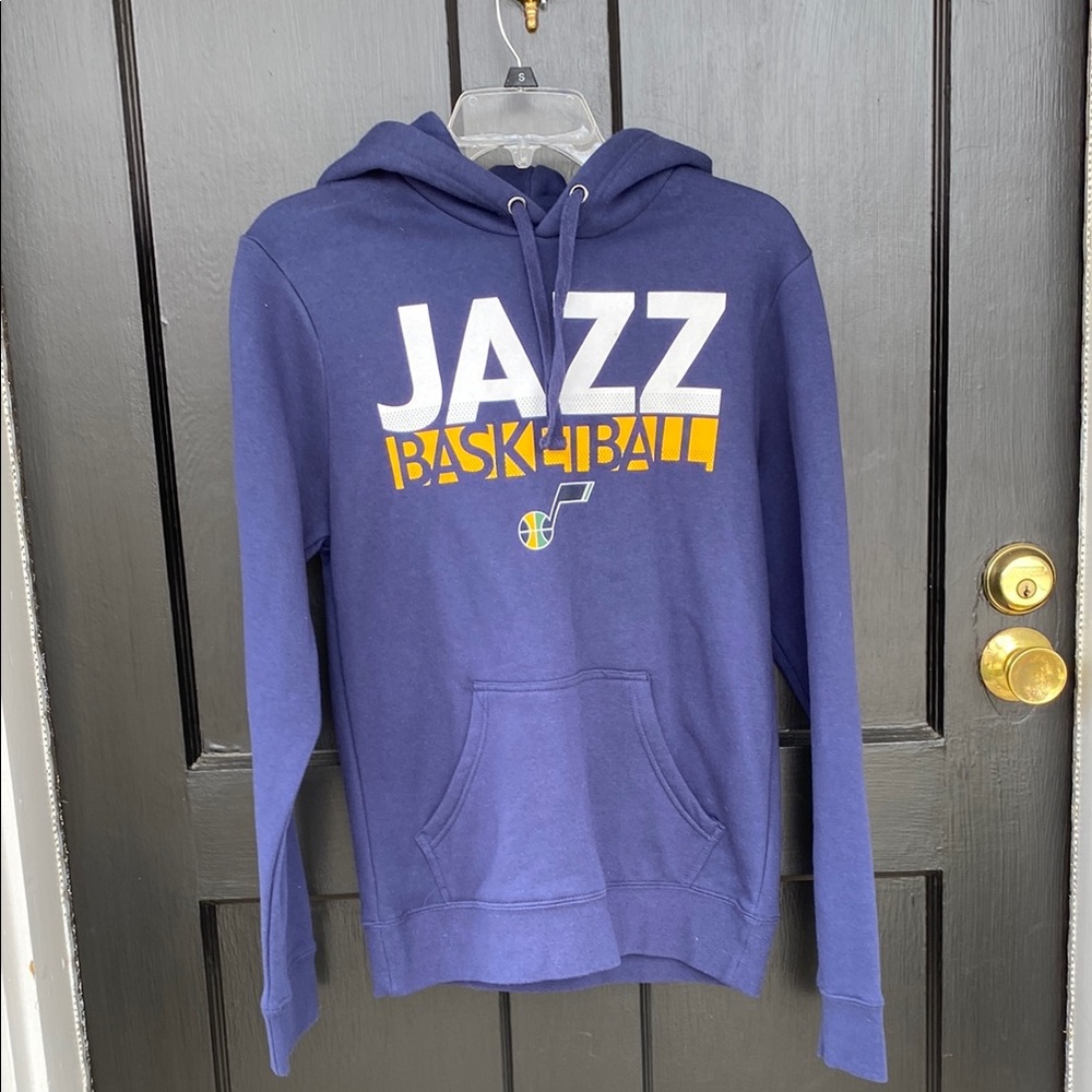 NBA Jazz Basketball Navy Blue Hoodie Small